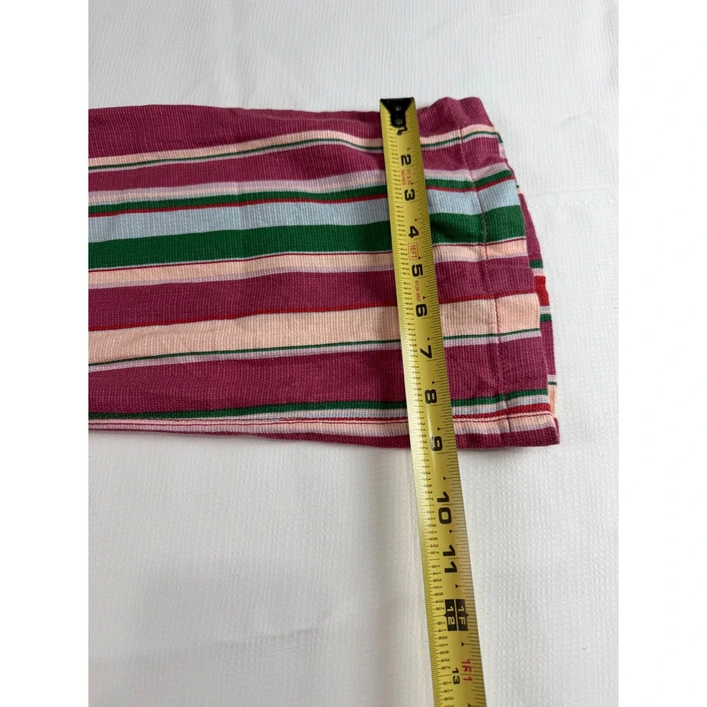 Free People Striped Wide Leg High Rise Pants Pink Green Multi OB1458351 Size 6